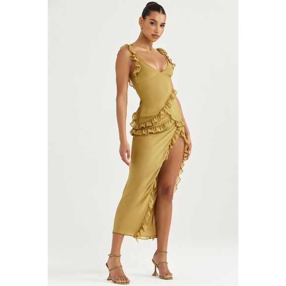 NEW House of CB Pixie Dress Olive Large - Picture 7 of 16